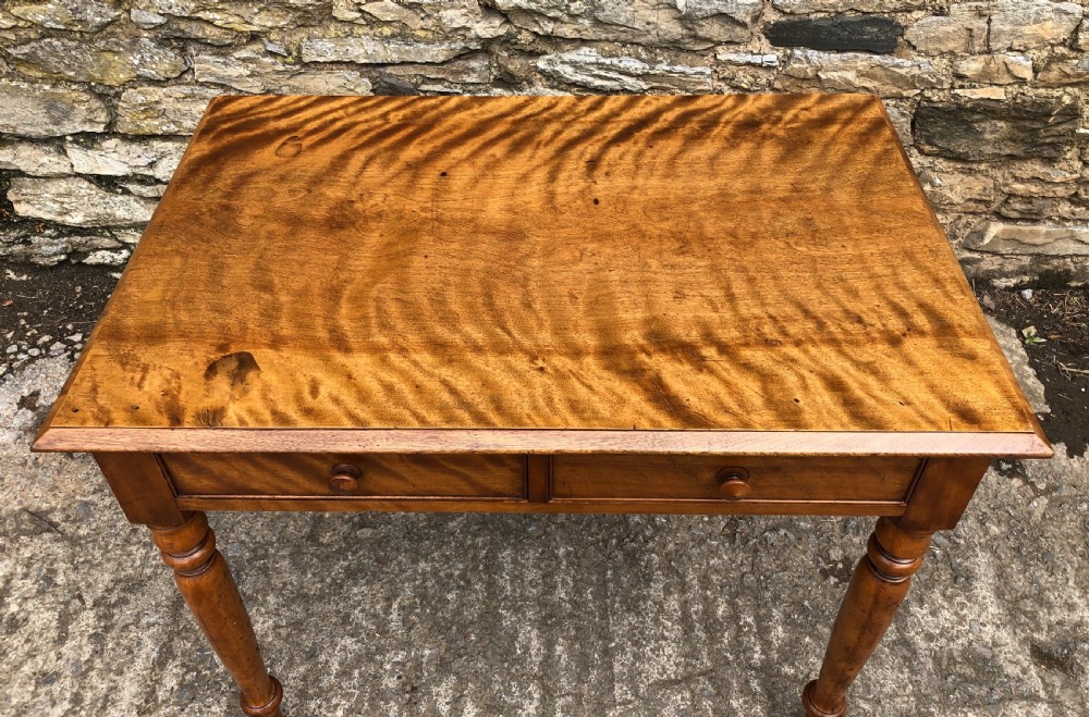 Victorian Satinwood Two Drawer Side Table  View VIII