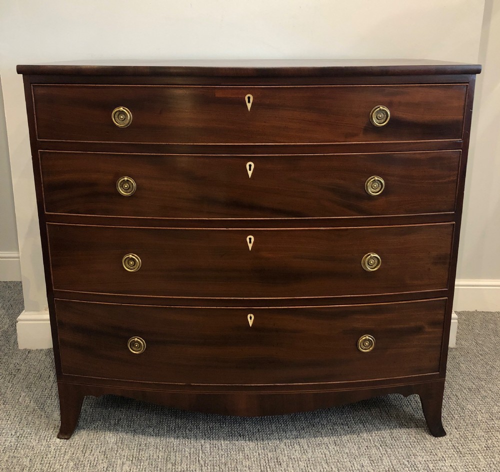 Antique Georgian Regency Mahogany Bow Front Chest of Drawers View II