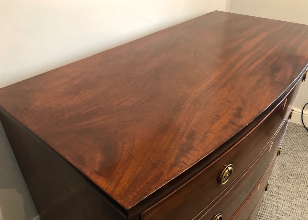 Antique Georgian Regency Mahogany Bow Front Chest of Drawers View V