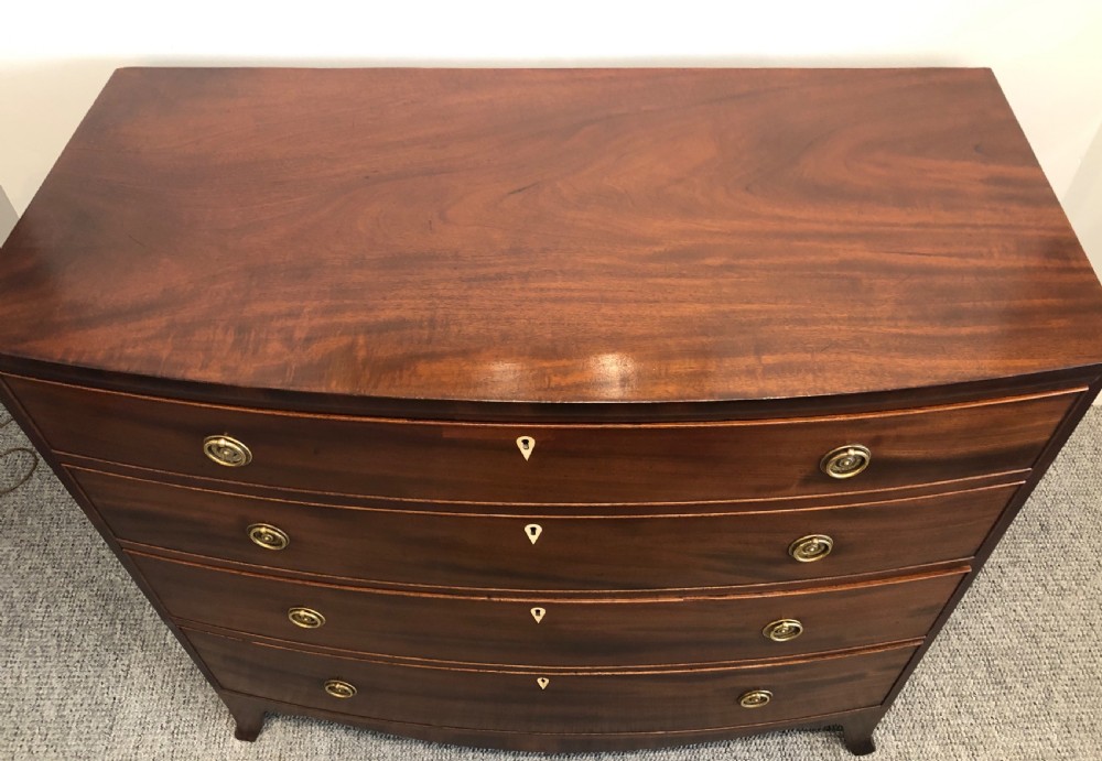 Antique Georgian Regency Mahogany Bow Front Chest of Drawers View XVI