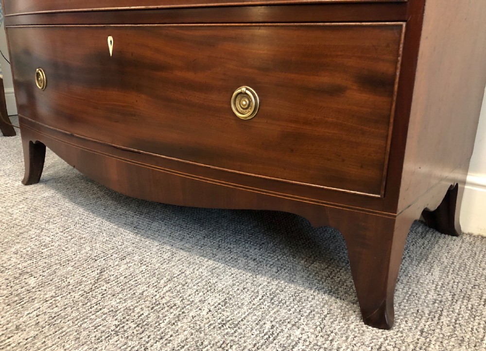 Antique Georgian Regency Mahogany Bow Front Chest of Drawers View XVII