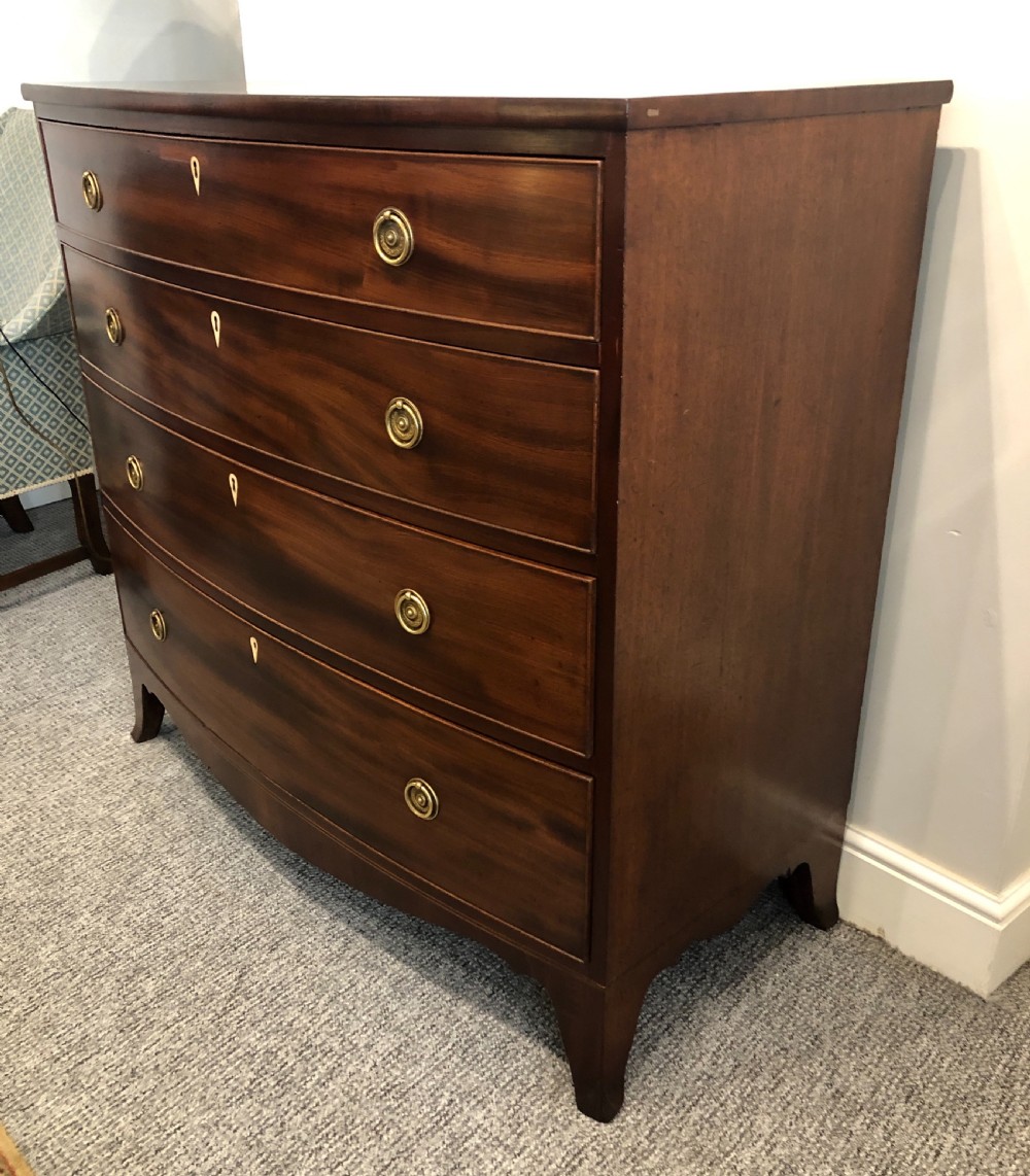 Antique Georgian Regency Mahogany Bow Front Chest of Drawers View XXI