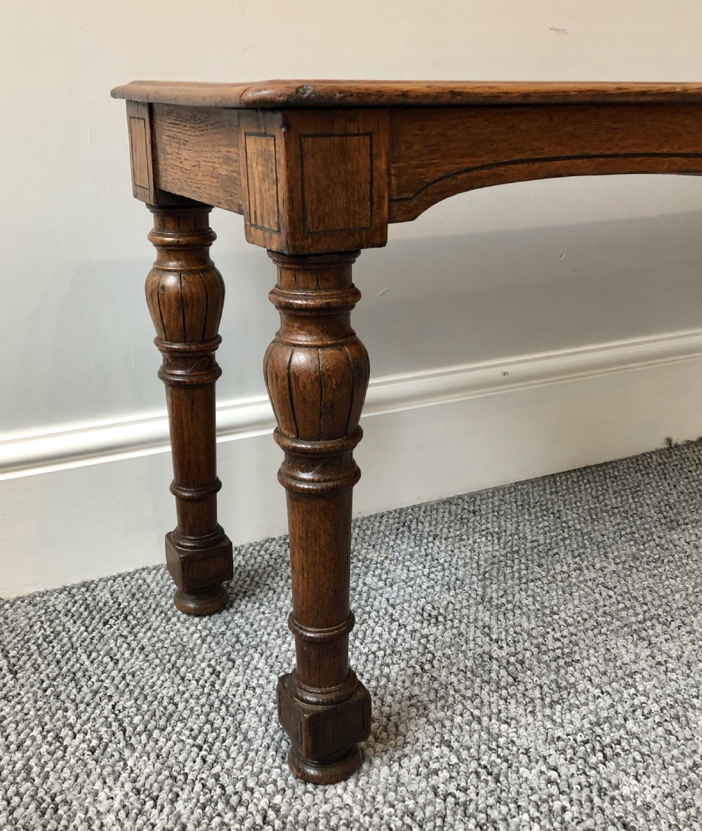 Antique Victorian Oak Hall Bench View IV