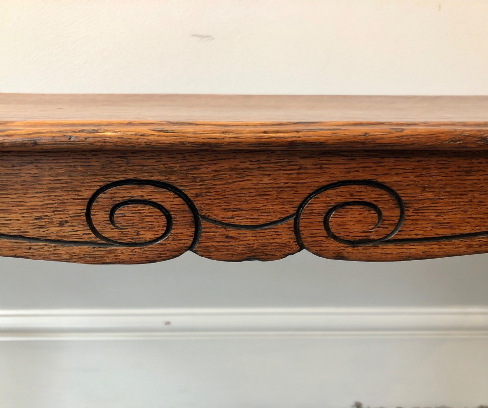 Antique Victorian Oak Hall Bench View V