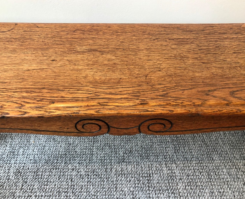 Antique Victorian Oak Hall Bench View VII