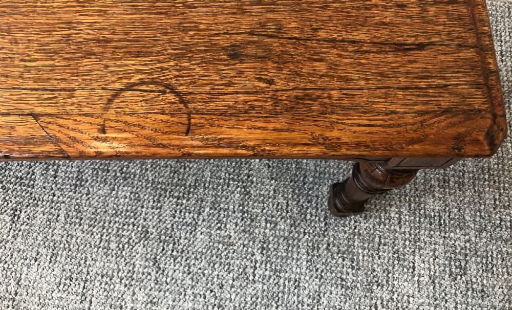 Antique Victorian Oak Hall Bench View XIII