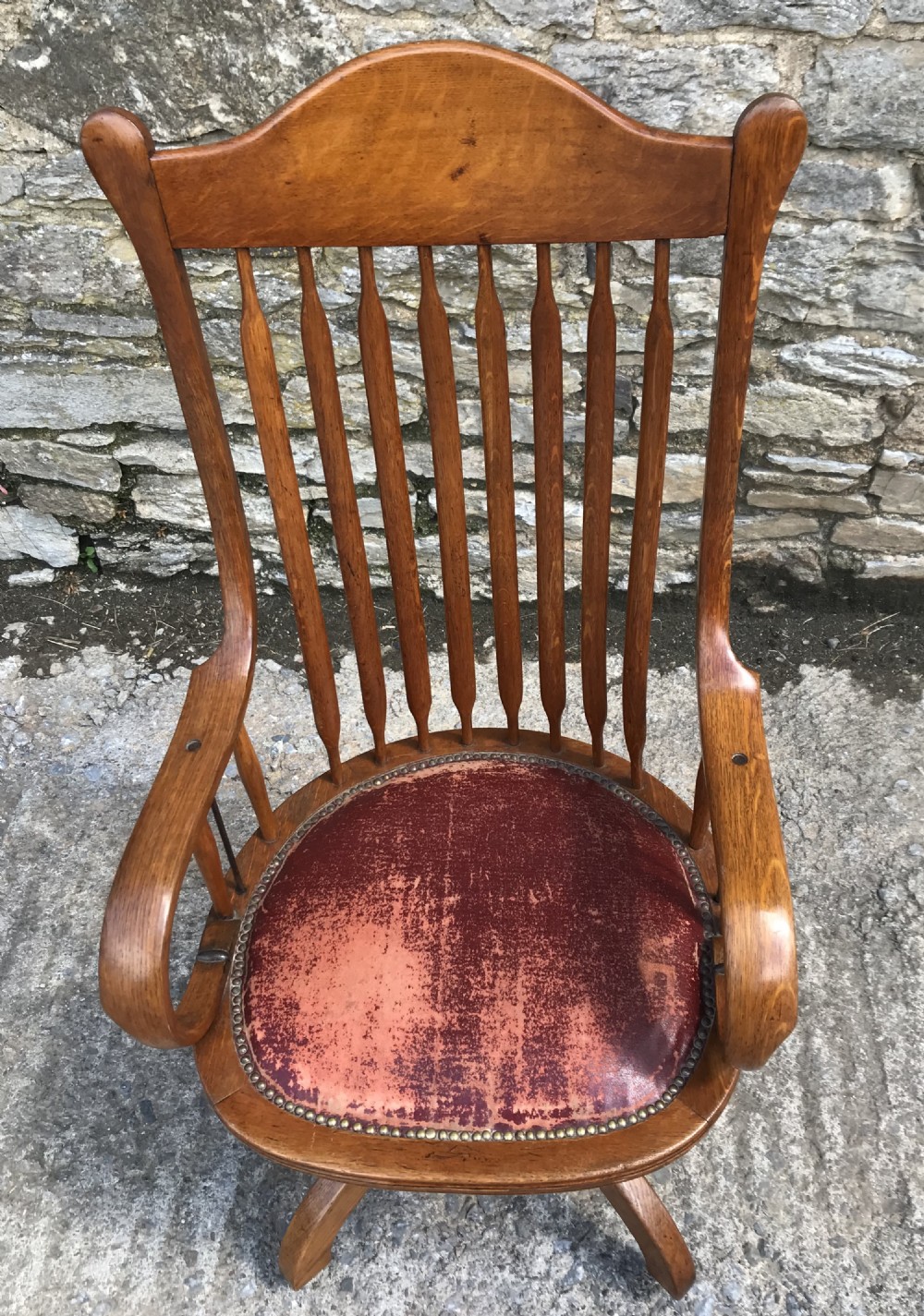 Antique American Swivel Office Desk Chair  View VII
