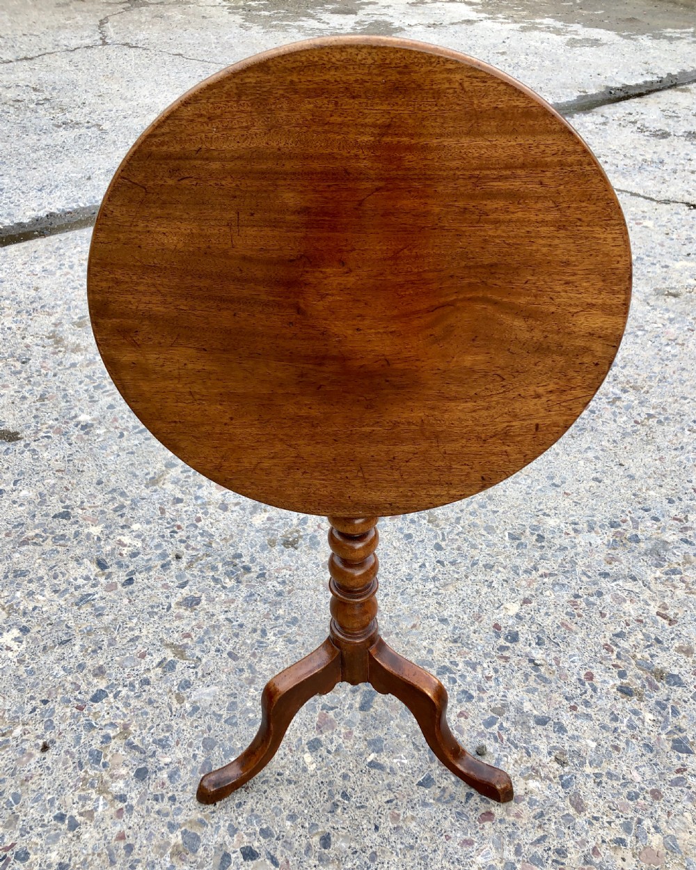 Antique Victorian Mahogany Bobbin Turned Tilt Top Occasional Table  View III
