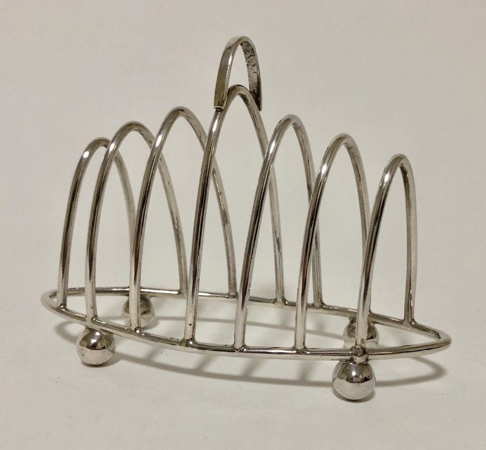 Antique Solid Sterling Silver Toast Rack 1911 George Unite