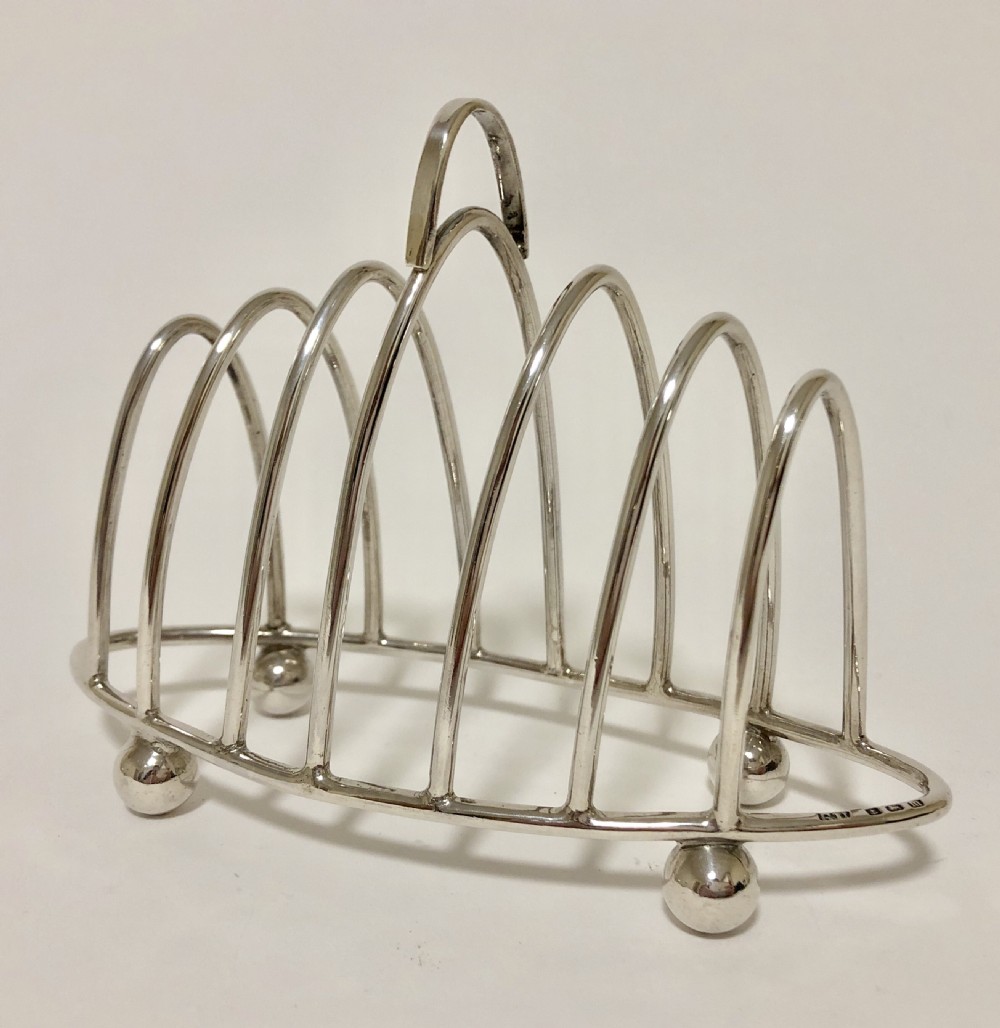 Antique Solid Sterling Silver Toast Rack 1911 George Unite View III