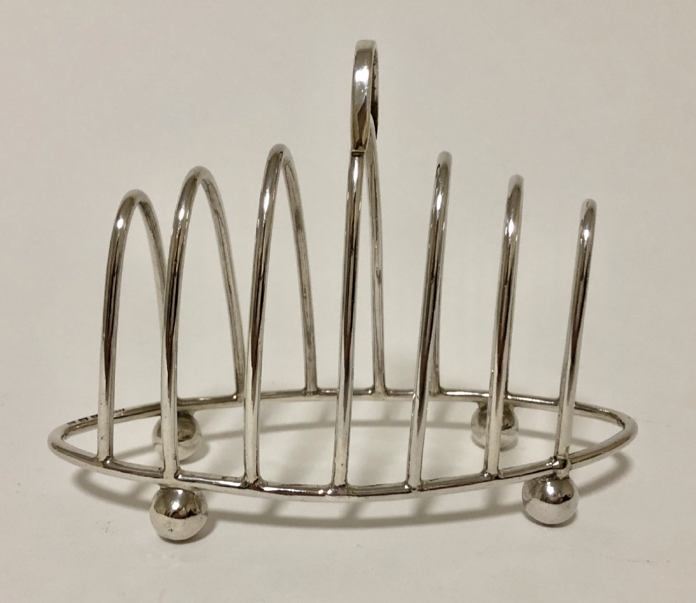 Antique Solid Sterling Silver Toast Rack 1911 George Unite View VI