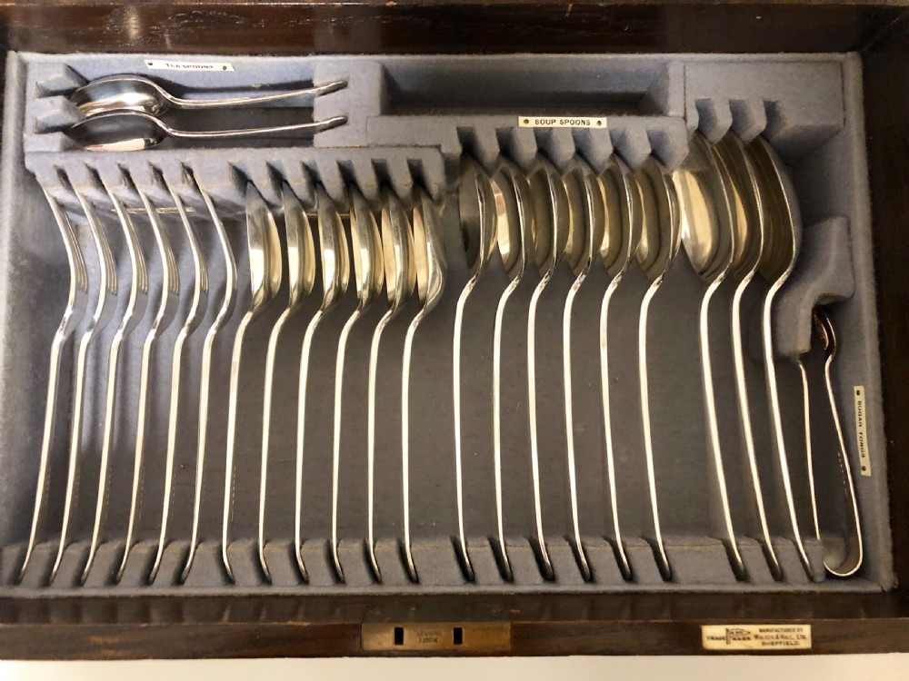 Antique Walker & Hall 6 Place Setting Canteen of Stainless Steel Cutlery  View X