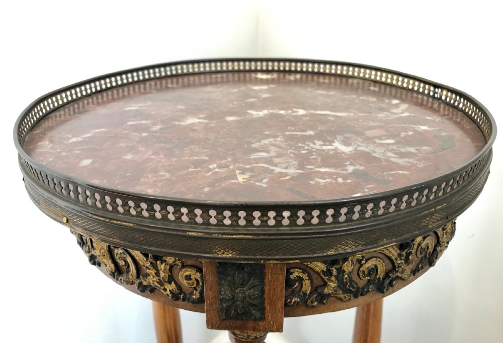 Antique French Marble Topped Side Table  View IV