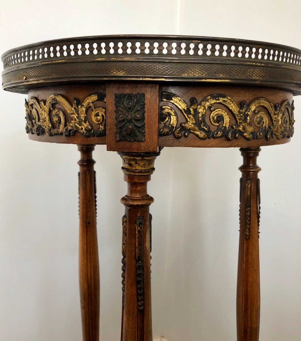 Antique French Marble Topped Side Table  View V