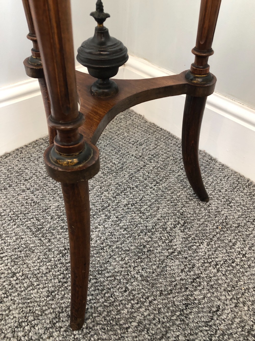 Antique French Marble Topped Side Table  View VI