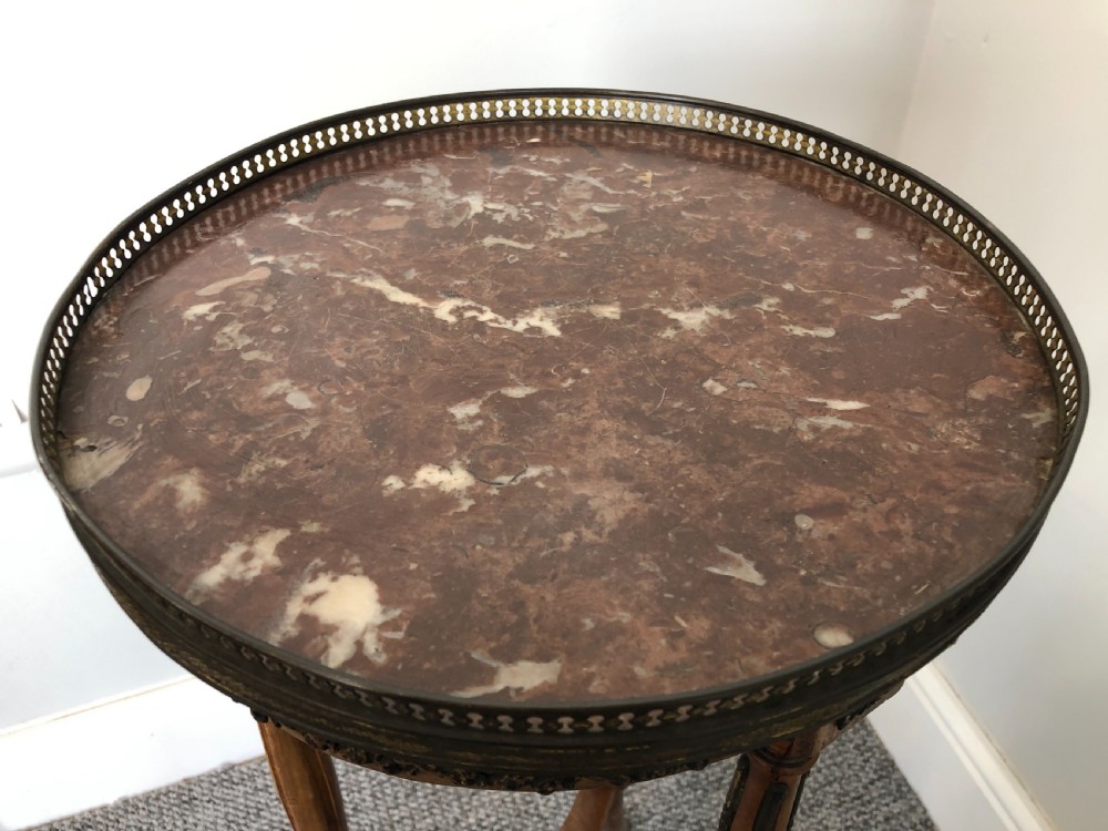 Antique French Marble Topped Side Table  View XI