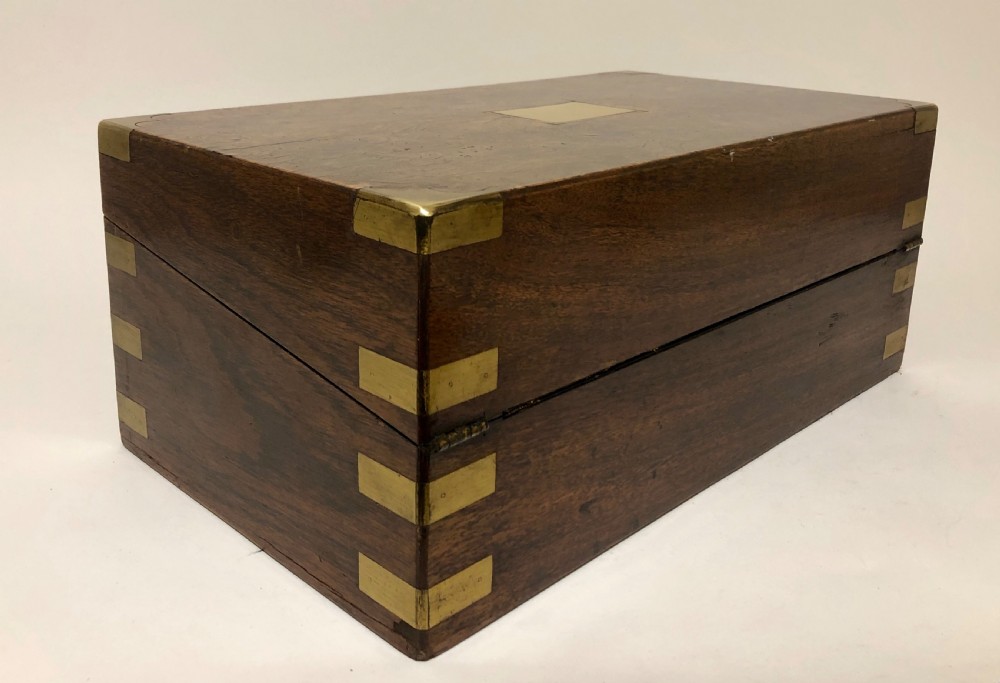 Superb Antique Victorian Burr Oak Writing Slope Box with Bramah Lock View VI