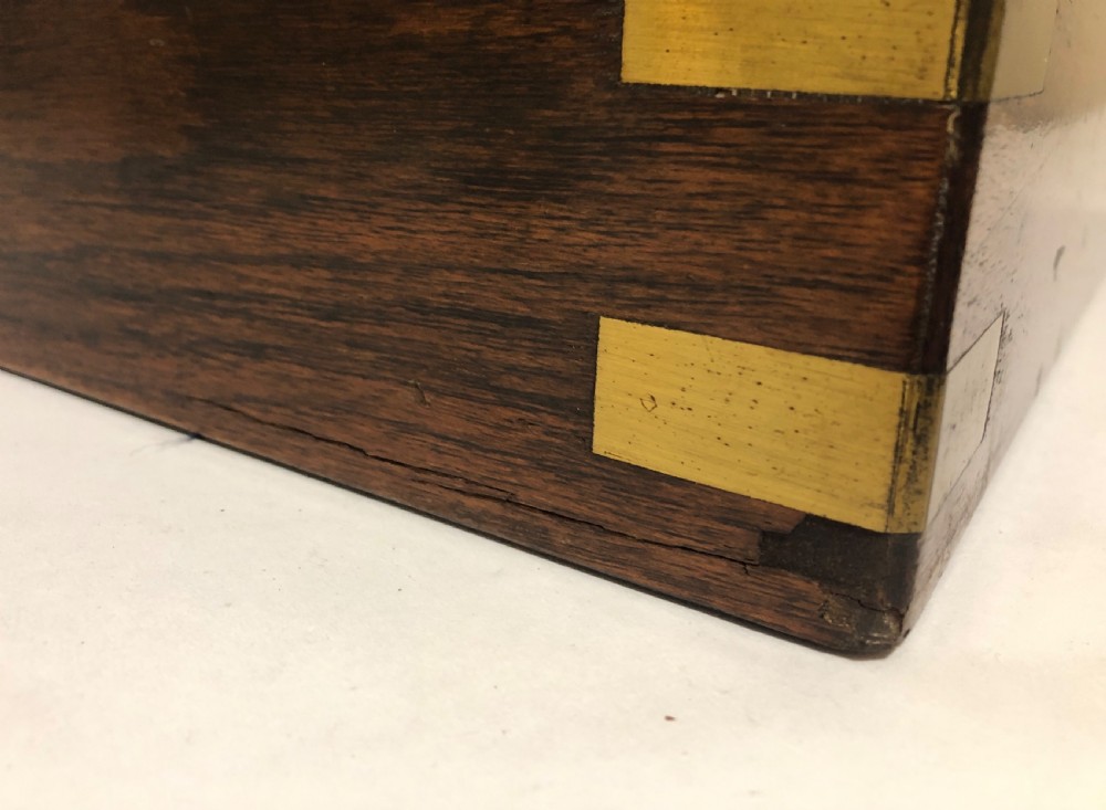 Superb Antique Victorian Burr Oak Writing Slope Box with Bramah Lock View VII