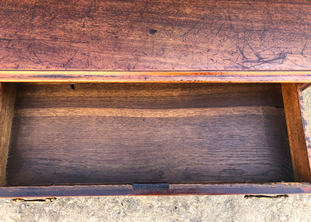 Antique Georgian Mahogany Lowboy with Carved Frieze View XIII