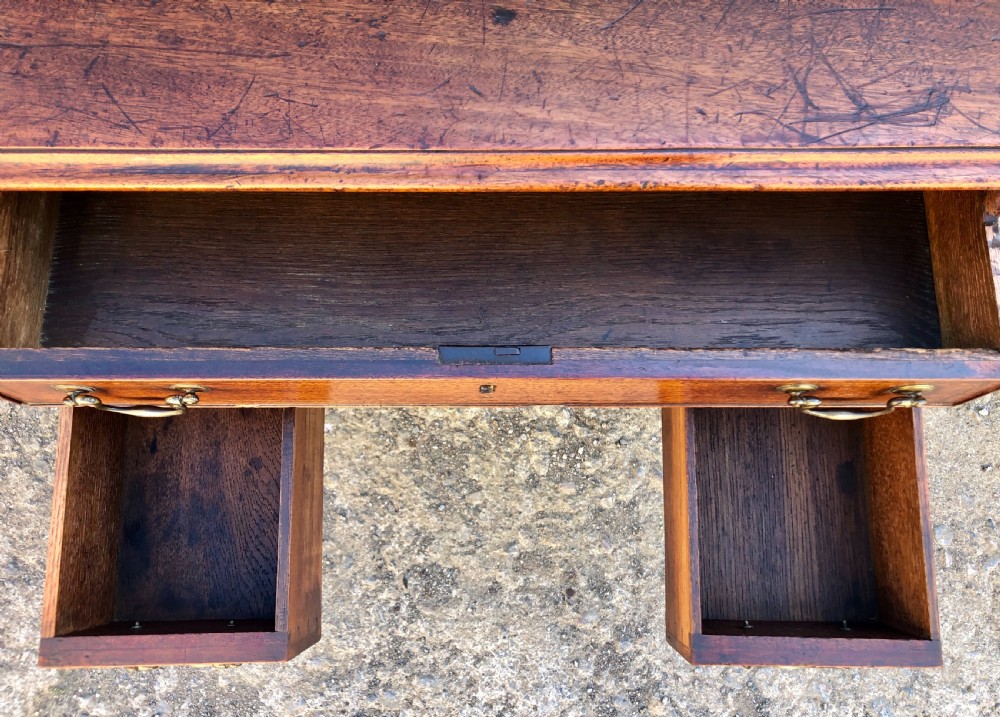 Antique Georgian Mahogany Lowboy with Carved Frieze View XVII