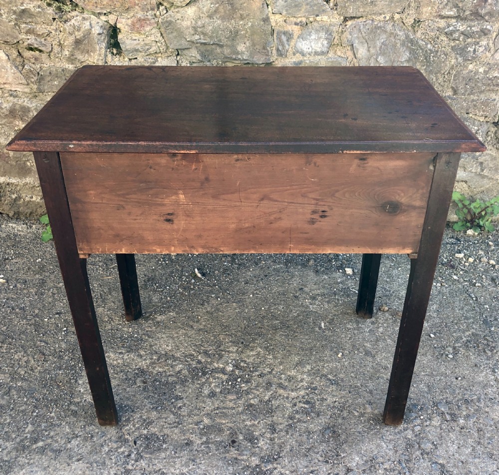 Antique Georgian Mahogany Lowboy with Carved Frieze View XX