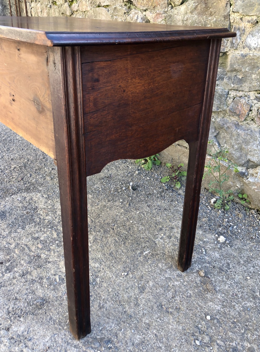 Antique Georgian Mahogany Lowboy with Carved Frieze View XXII