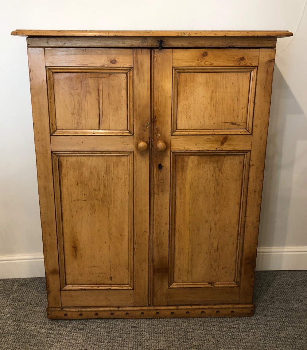 Antique Victorian Narrow Pine Cupboard