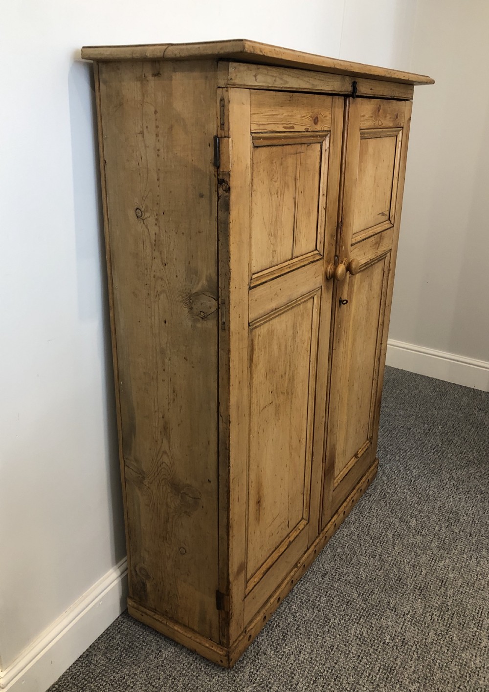 Antique Victorian Narrow Pine Cupboard View II
