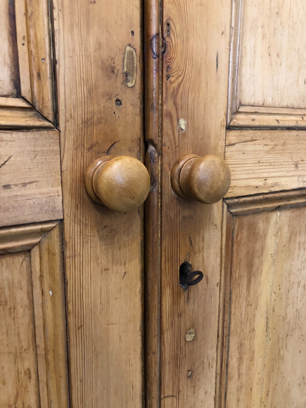 Antique Victorian Narrow Pine Cupboard View V