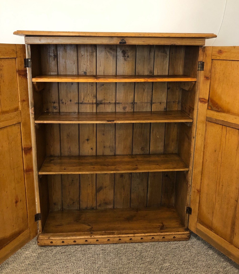 Antique Victorian Narrow Pine Cupboard View IX