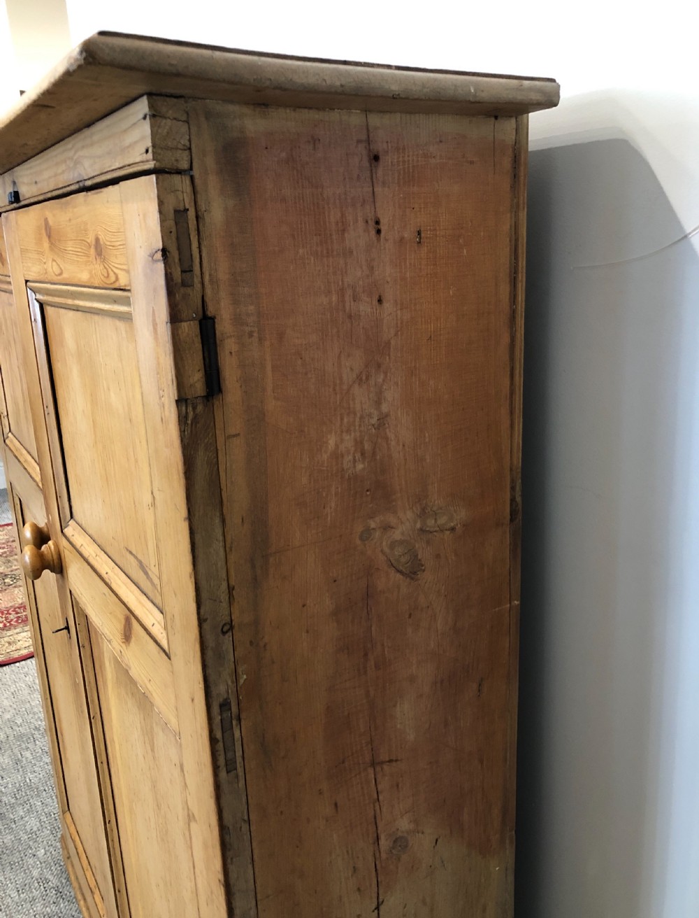 Antique Victorian Narrow Pine Cupboard View X