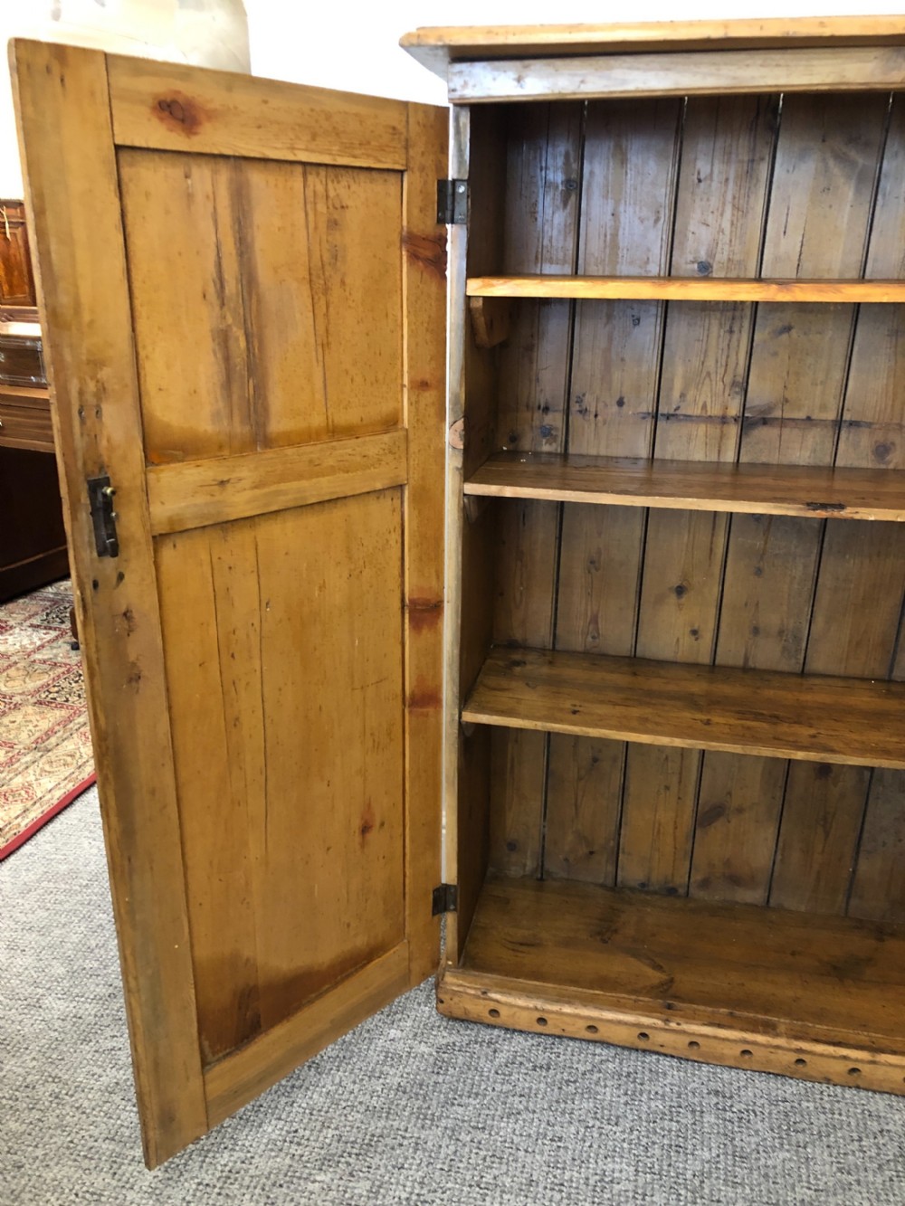 Antique Victorian Narrow Pine Cupboard View XIV