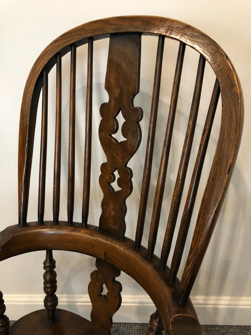 Antique Broad Arm Windsor Chair View V