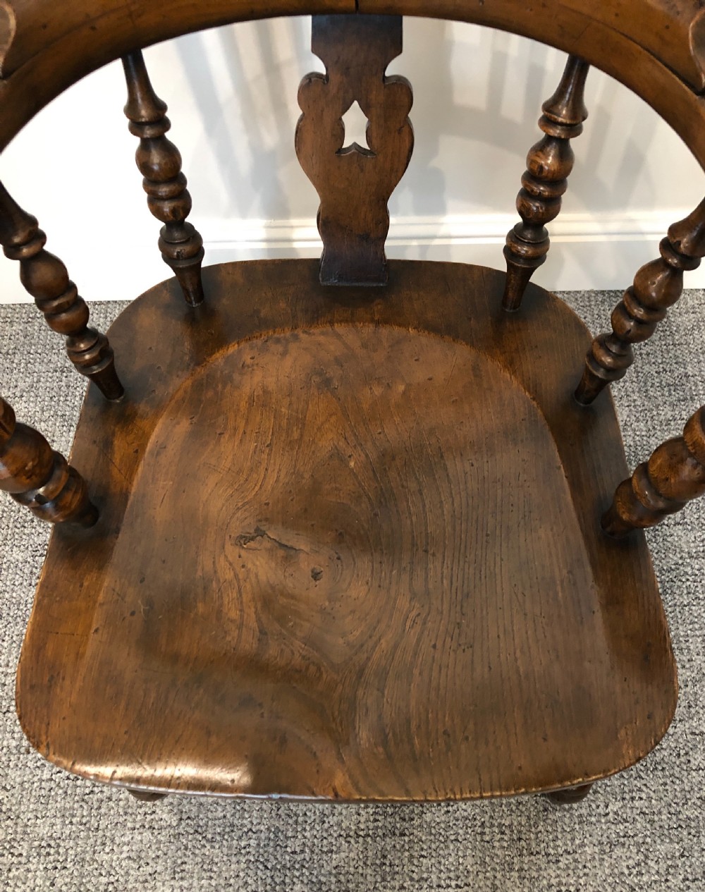 Antique Broad Arm Windsor Chair View X