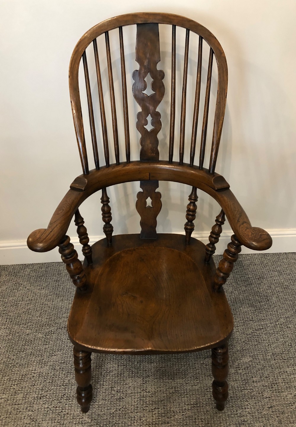 Antique Broad Arm Windsor Chair View XI