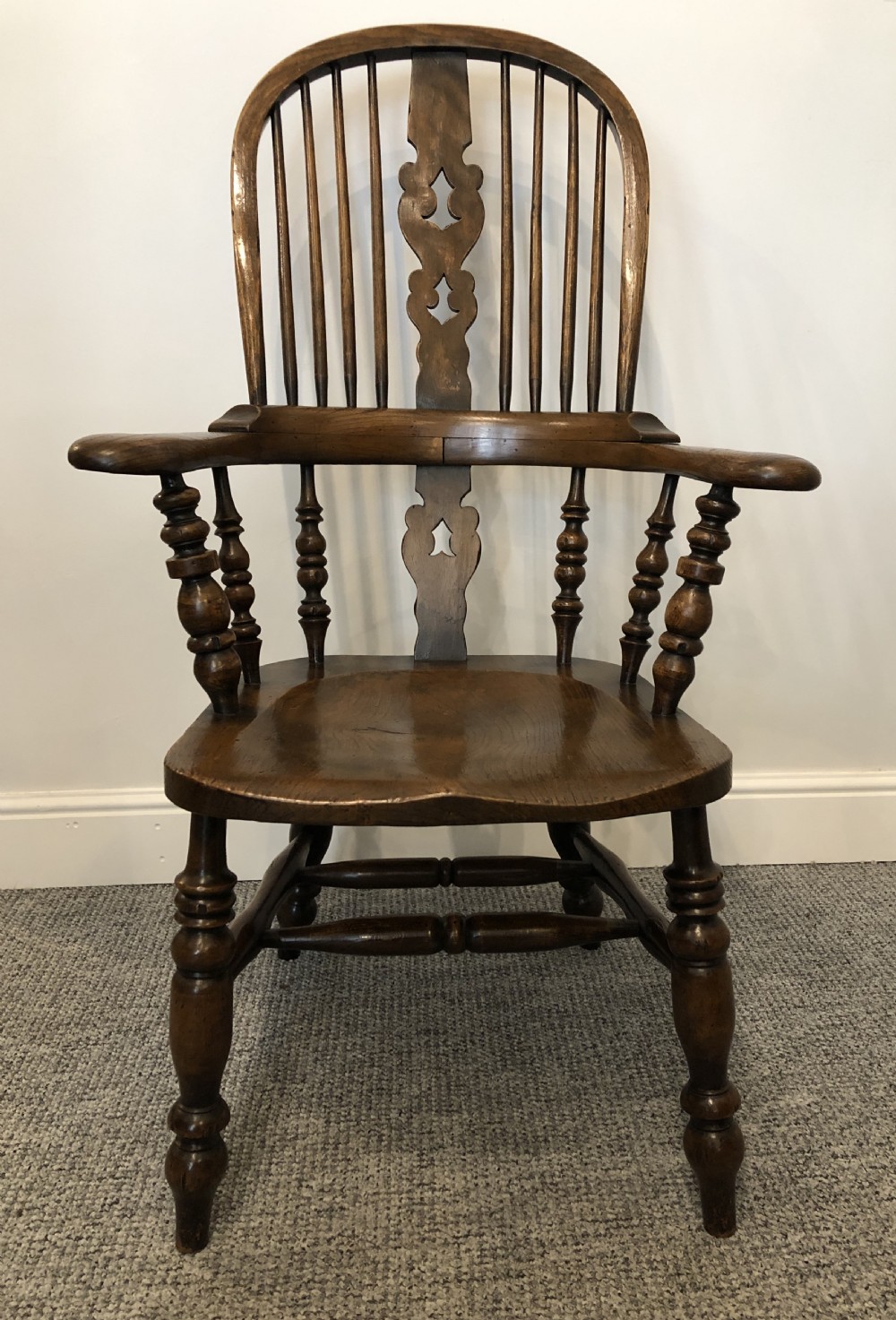 Antique Broad Arm Windsor Chair View XII
