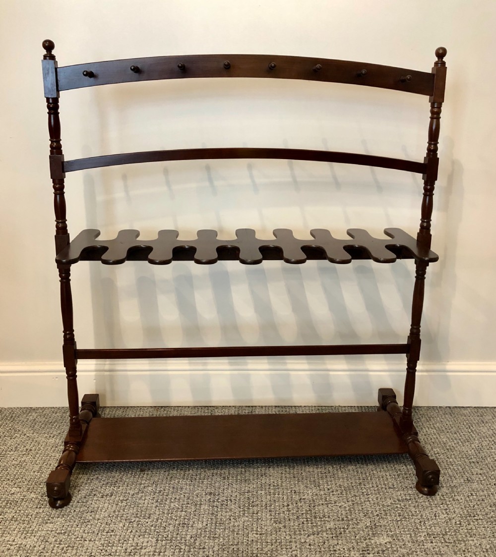 Superb Large Antique Regency Mahogany Whip and Boot Rack Stand