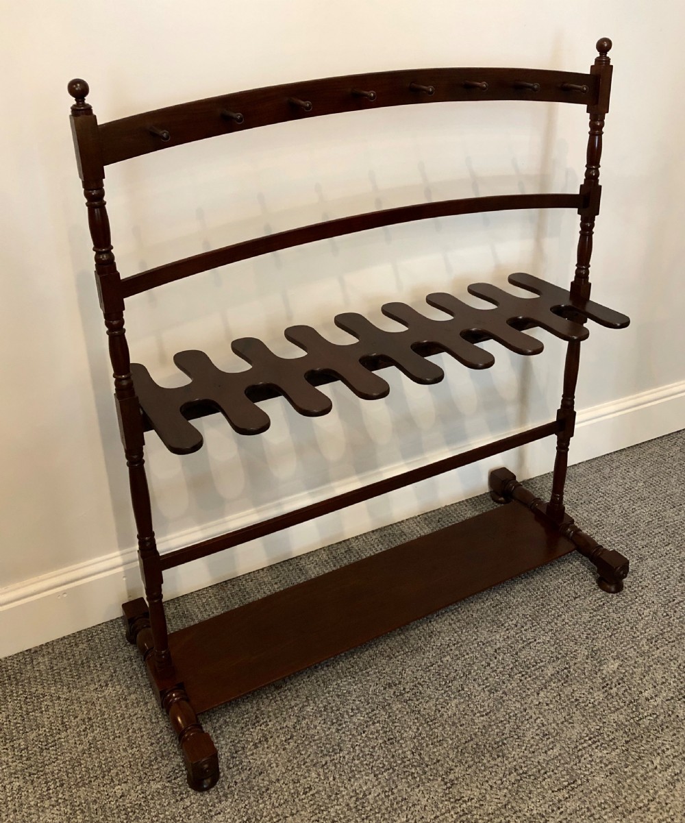 Superb Large Antique Regency Mahogany Whip and Boot Rack Stand View II