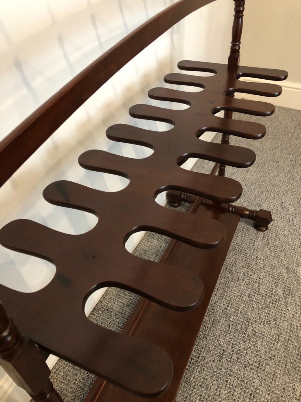 Superb Large Antique Regency Mahogany Whip and Boot Rack Stand View XIII