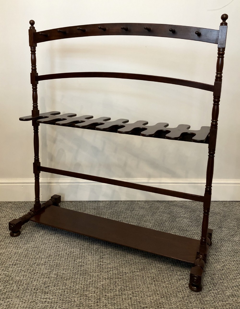 Superb Large Antique Regency Mahogany Whip and Boot Rack Stand View XIV