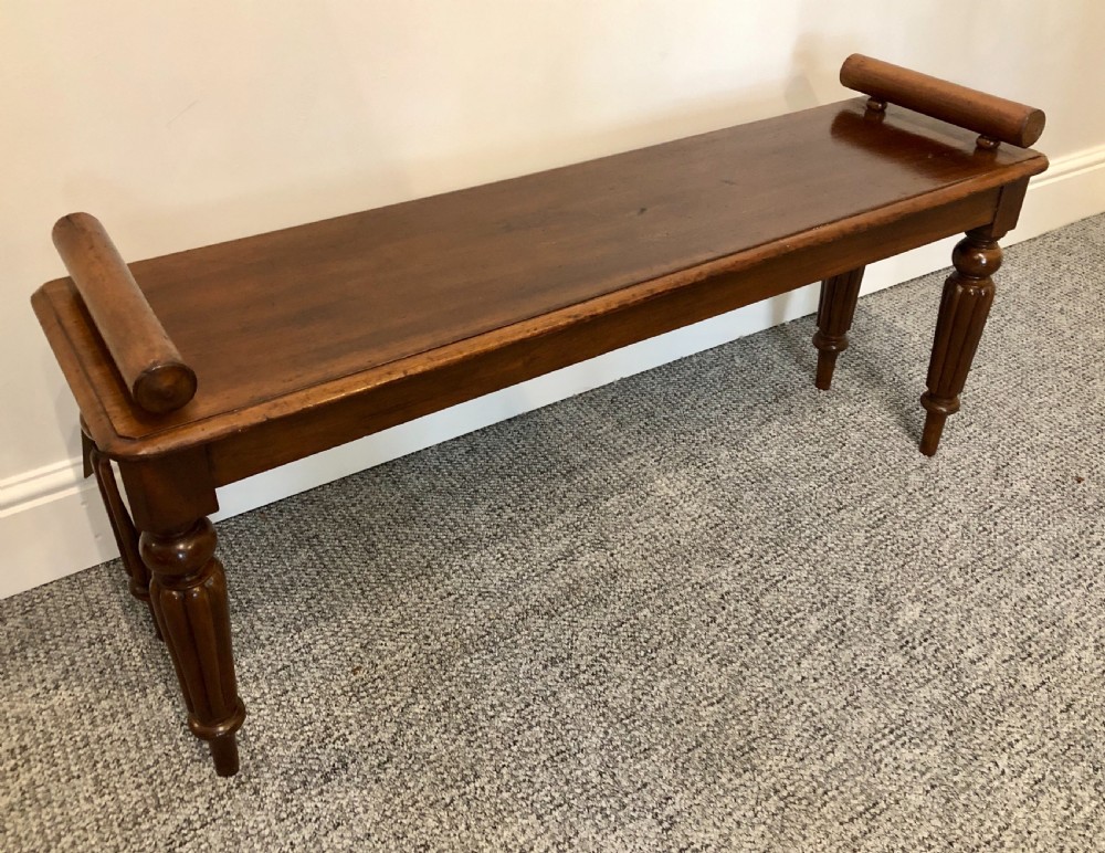 Antique Victorian Mahogany Window Bench Seat with Cushion View IV
