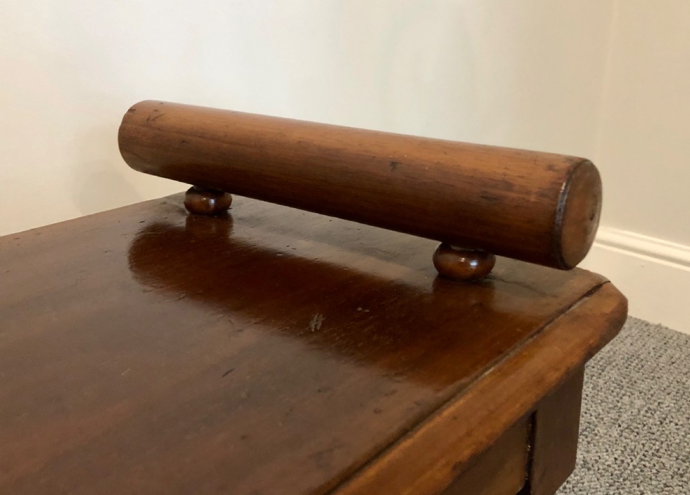 Antique Victorian Mahogany Window Bench Seat with Cushion View VI