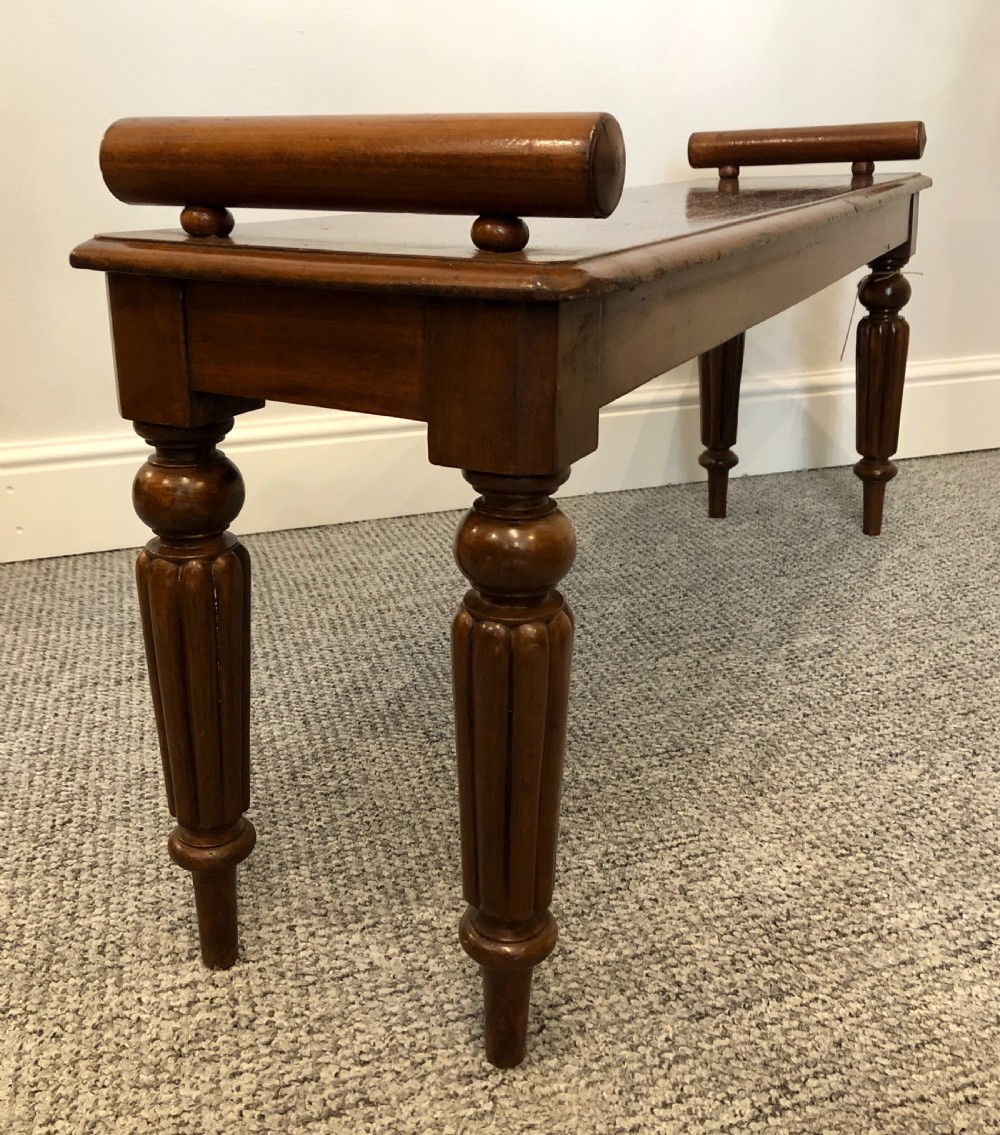 Antique Victorian Mahogany Window Bench Seat with Cushion View XI