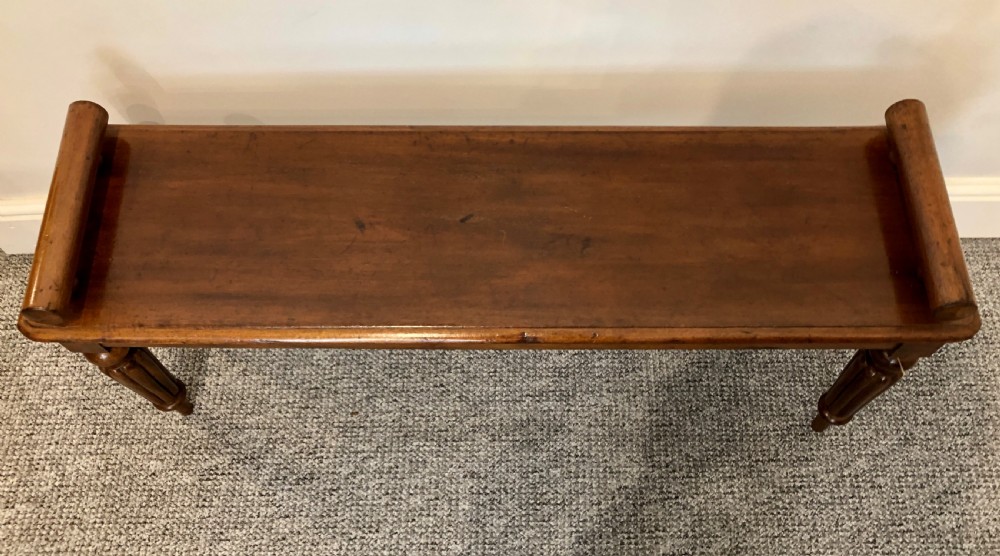 Antique Victorian Mahogany Window Bench Seat with Cushion View XII