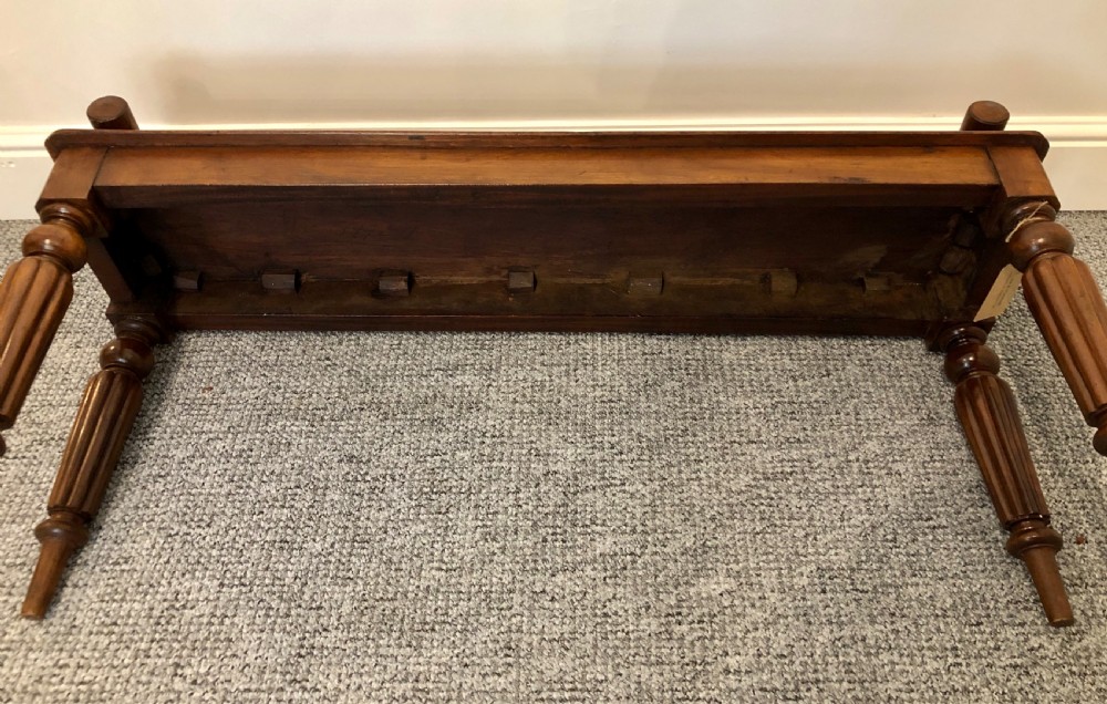Antique Victorian Mahogany Window Bench Seat with Cushion View XIV