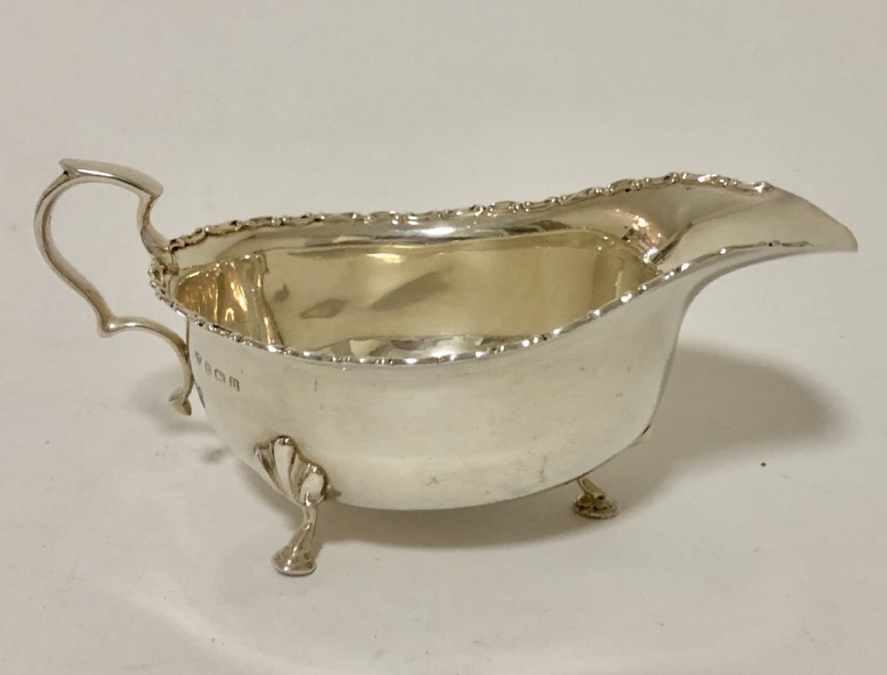 Antique Solid Sterling Silver Sauce Boat