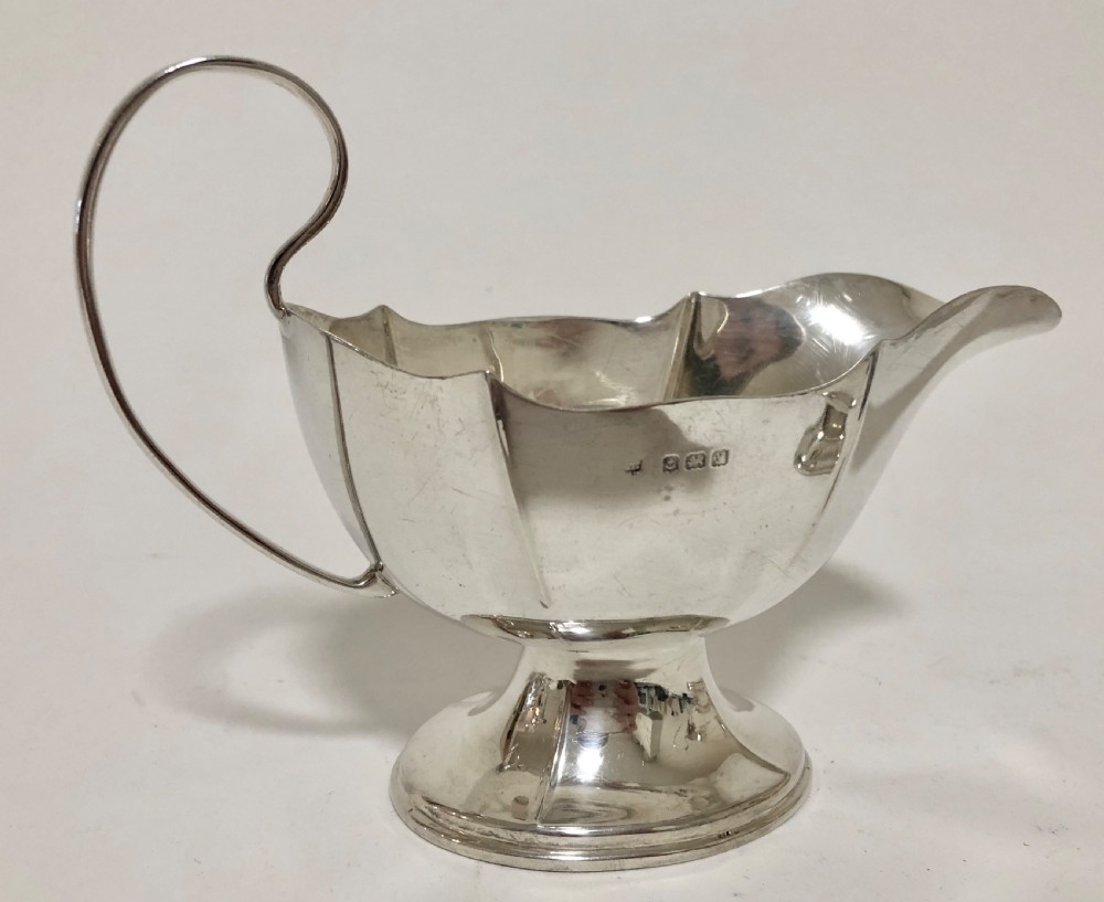 Pair of Antique Solid Silver Sauce Boats View VII