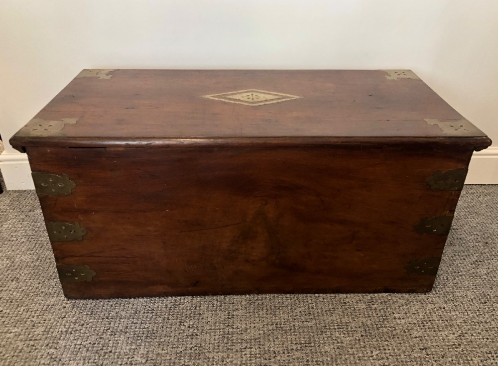 Antique Anglo Indian Brass Bound Teak Chest View XVI