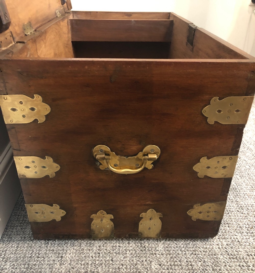 Antique Anglo Indian Brass Bound Teak Chest View XXI