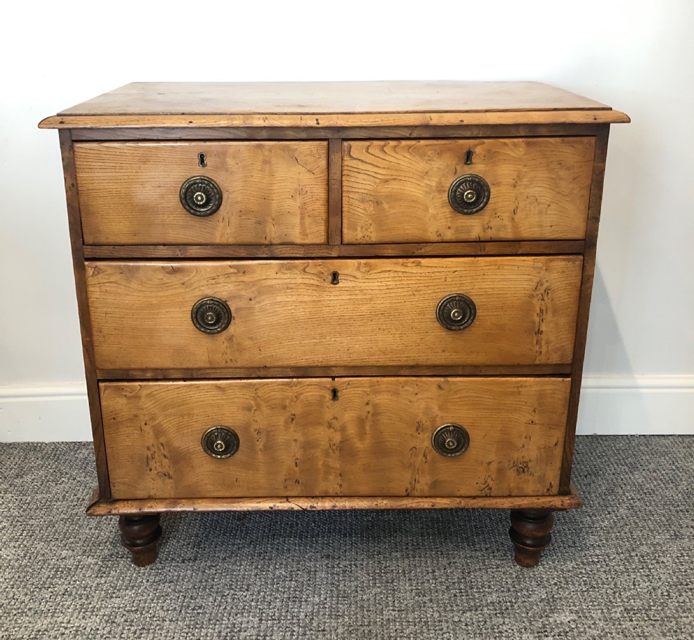 Small Antique Elm Chest of Drawers